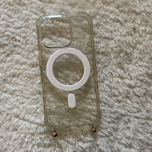 Clear Phone Case with Silver Accents